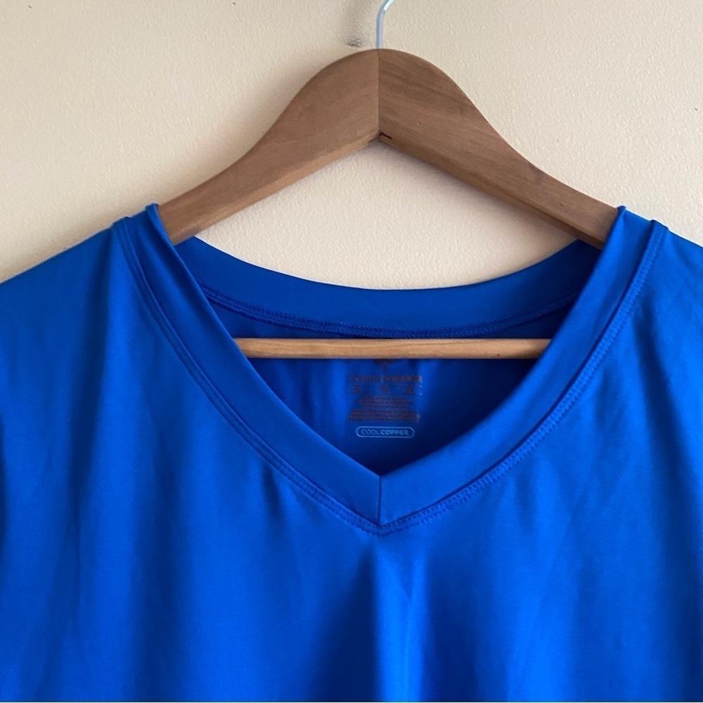 Tommie Copper Women's XL Recovery Liberate V-Neck Short Sleeve Shirt Blue - Picture 4 of 14